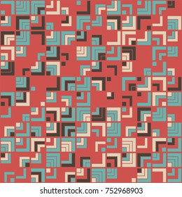 Geometric pattern with colored elements, vector abstract background