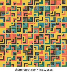 Geometric pattern with colored elements, vector abstract background