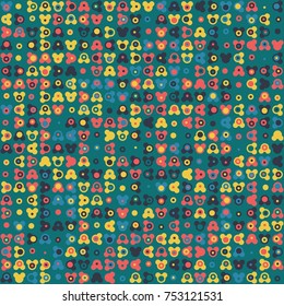 Geometric pattern with colored elements, vector abstract background