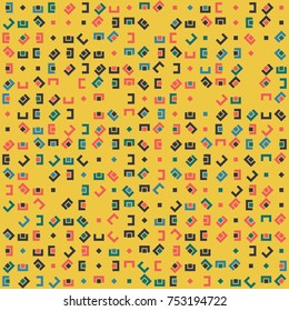 Geometric pattern with colored elements, vector abstract background