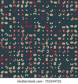 Geometric pattern with colored elements, vector abstract background