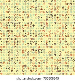 Geometric pattern with colored elements, vector abstract background