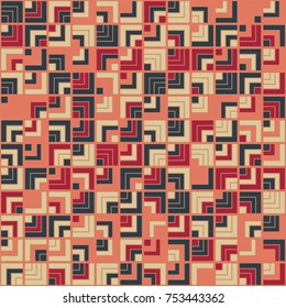 Geometric pattern with colored elements, vector abstract background