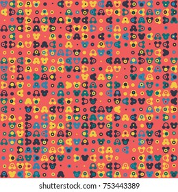 Geometric pattern with colored elements, vector abstract background
