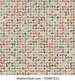 Geometric pattern with colored elements, vector abstract background