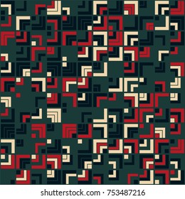 Geometric pattern with colored elements, vector abstract background