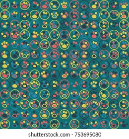 Geometric pattern with colored elements, vector abstract background