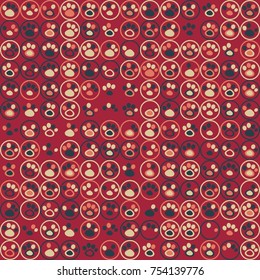 Geometric pattern with colored elements, vector abstract background
