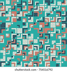 Geometric pattern with colored elements, vector abstract background