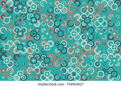 Geometric pattern with colored elements, vector abstract background