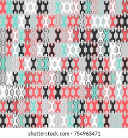 Geometric pattern with colored elements, vector abstract background