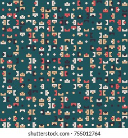 Geometric pattern with colored elements, vector abstract background