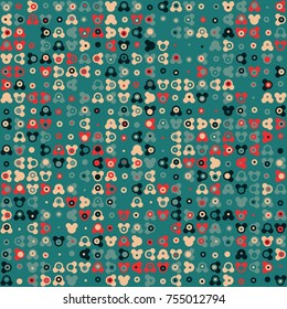 Geometric pattern with colored elements, vector abstract background