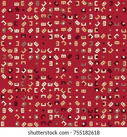 Geometric pattern with colored elements, vector abstract background