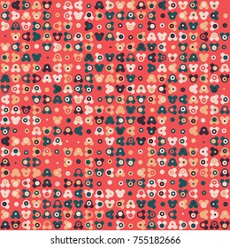 Geometric pattern with colored elements, vector abstract background