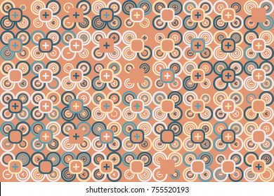 Geometric pattern with colored elements, vector abstract background