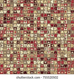 Geometric pattern with colored elements, vector abstract background