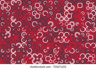 Geometric pattern with colored elements, vector abstract background