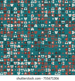 Geometric pattern with colored elements, vector abstract background
