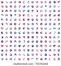 Geometric pattern with colored elements, vector abstract background