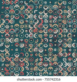 Geometric pattern with colored elements, vector abstract background