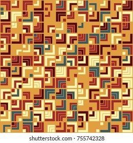 Geometric pattern with colored elements, vector abstract background