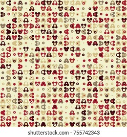 Geometric pattern with colored elements, vector abstract background