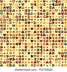 Geometric pattern with colored elements, vector abstract background
