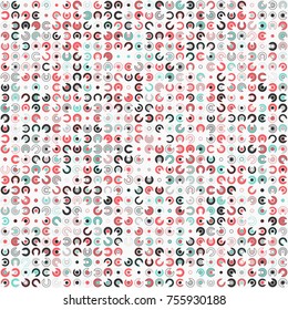 Geometric pattern with colored elements, vector abstract background