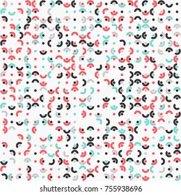 Geometric pattern with colored elements, vector abstract background