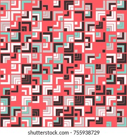 Geometric pattern with colored elements, vector abstract background