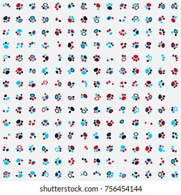 Geometric pattern with colored elements, vector abstract background