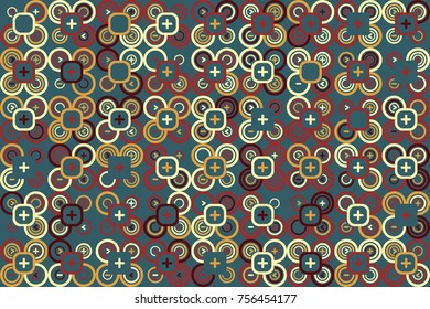 Geometric pattern with colored elements, vector abstract background