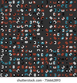 Geometric pattern with colored elements, vector abstract background