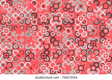 Geometric pattern with colored elements, vector abstract background