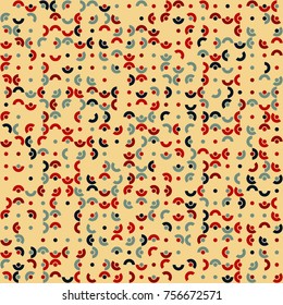 Geometric pattern with colored elements, vector abstract background