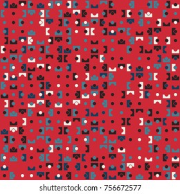 Geometric pattern with colored elements, vector abstract background