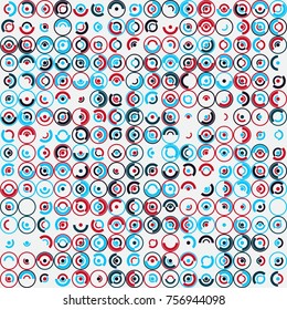 Geometric pattern with colored elements, vector abstract background