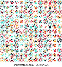 Geometric pattern with colored elements, vector abstract background