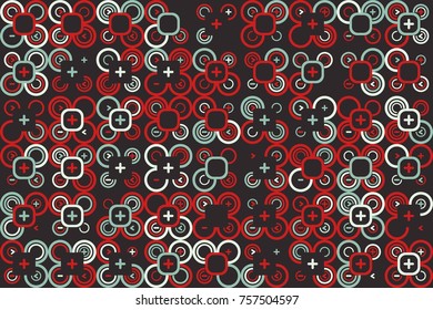 Geometric pattern with colored elements, vector abstract background