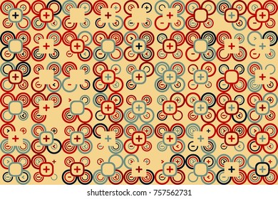 Geometric pattern with colored elements, vector abstract background