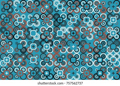 Geometric pattern with colored elements, vector abstract background