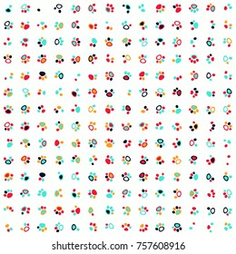 Geometric pattern with colored elements, vector abstract background