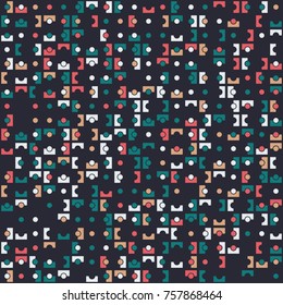 Geometric pattern with colored elements, vector abstract background