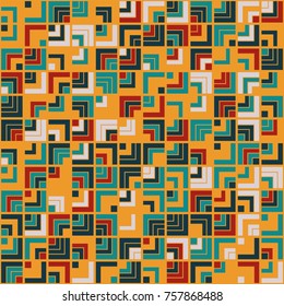 Geometric pattern with colored elements, vector abstract background