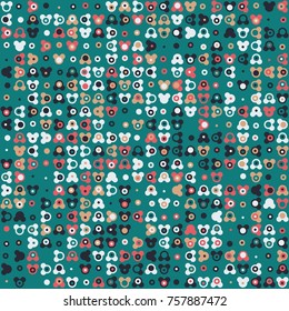 Geometric pattern with colored elements, vector abstract background