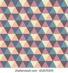 Geometric pattern of colored triangles. Seamless, continuous, vector.