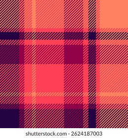 Geometric pattern. Colorful tartan texture. Seamless pixelated plaid design in warm tones. Use for backgrounds, fabric design, or modern templates.