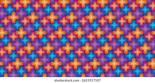 Geometric pattern with colorful texture in vibrant colors