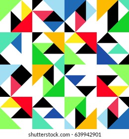 Geometric pattern with colorful triangles. Decorative ornament. Abstract decorative pattern.